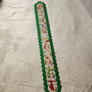 Vintage Christmas Cardboard Wall Decor with Santa and Snowmen